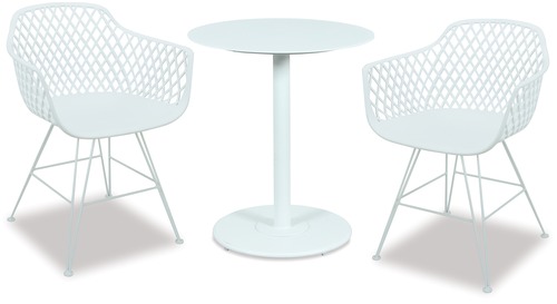 Checker 650 Round Outdoor Bistro Table & Bluebell Chairs x 2 